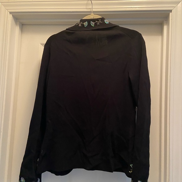 BCBG Maxazria Womens Large Cardigan Open Black Sequins Long Sleeves - Picture 7 of 7